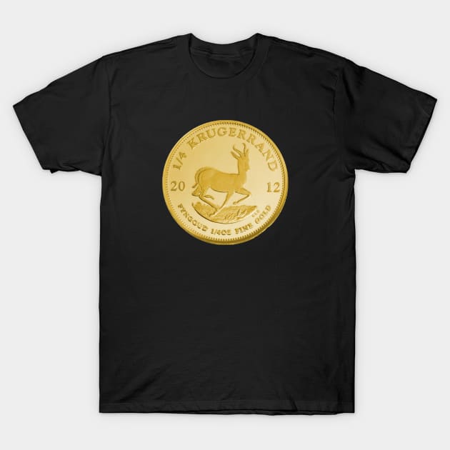 South African Krugerrand Gold Bullion Coin T-Shirt by zap